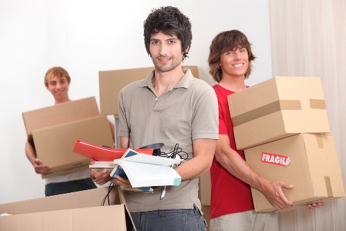 Office furniture and equipment prepared for relocation