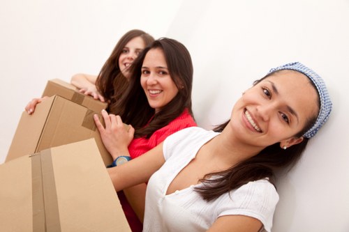 Manager reviewing a removal van service complaint with supporting documents
